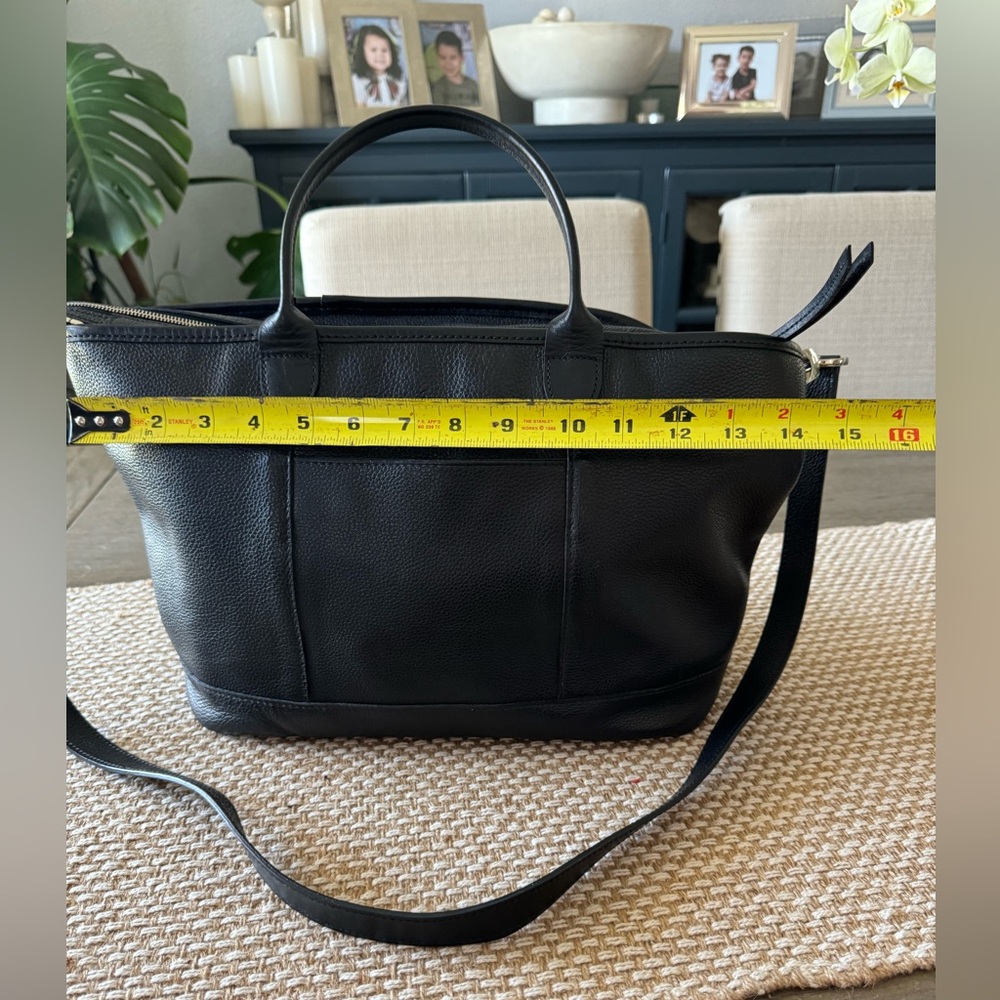 Longchamp Black Pebbled Leather Tote with Top Handles - Picture 8 of 15